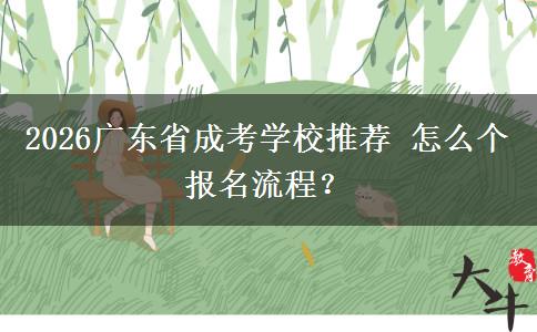 2026广东省成考学校推荐 怎么个报名流程？