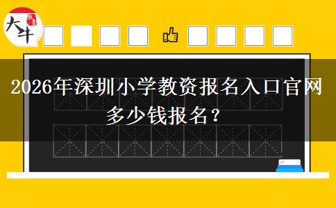 2026年深圳小学教资报名入口官网 多少钱报名？