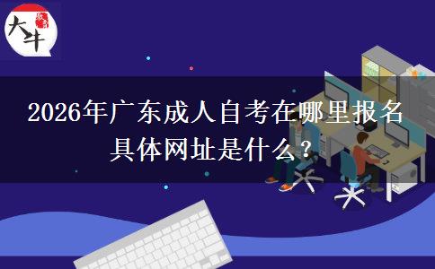 2026年广东成人自考在哪里报名 具体网址是什么？