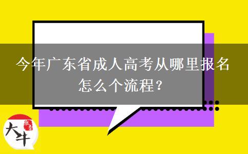 今年广东省成人高考从哪里报名 怎么个流程？