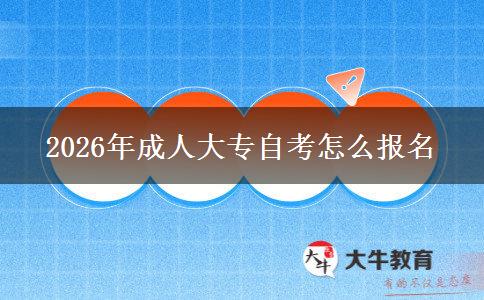 2026年成人大专自考怎么报名
