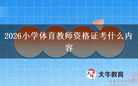 2026小学体育教师资格证考什么内容