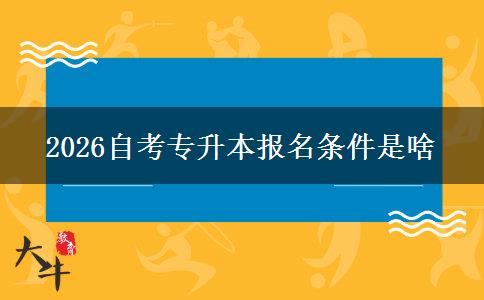 2026自考专升本报名条件是啥