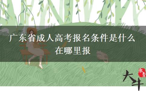 广东省成人高考报名条件是什么 在哪里报