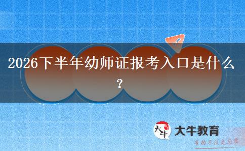 2026下半年幼师证报考入口是什么？