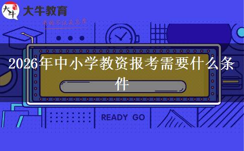 2026年中小学教资报考需要什么条件