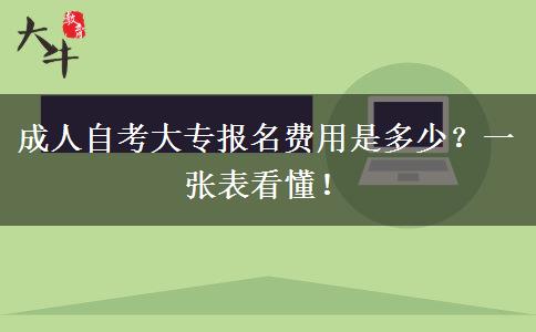 成人自考大专报名费用是多少？一张表看懂！
