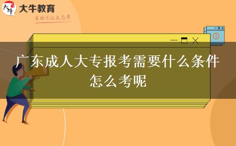 广东成人大专报考需要什么条件 怎么考呢