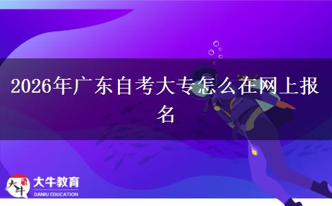 2026年广东自考大专怎么在网上报名