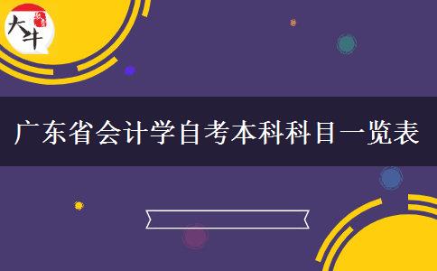 广东省会计学自考本科科目一览表