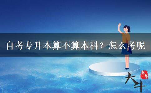 自考专升本算不算本科？怎么考呢