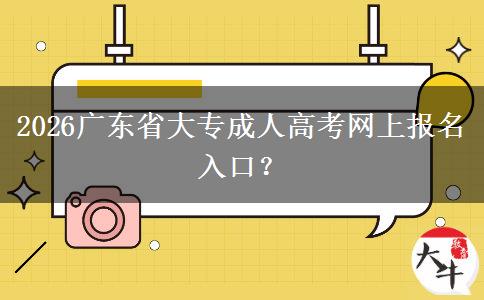 2026广东省大专成人高考网上报名入口？