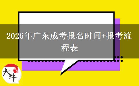 2026年广东成考报名时间+报考流程表
