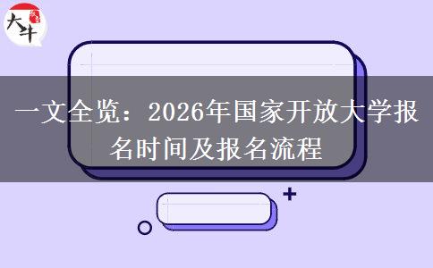 一文全览：2026年国家开放大学报名时间及报名流程
