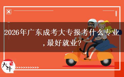 2026年广东成考大专报考什么专业,最好就业?