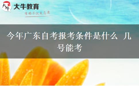 今年广东自考报考条件是什么 几号能考