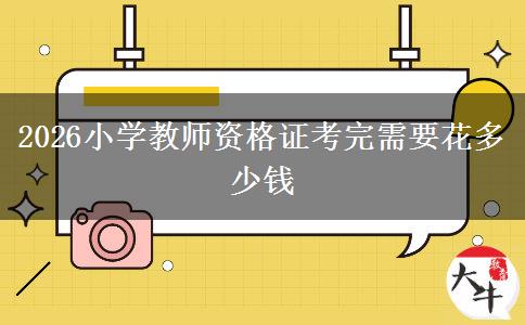 2026小学教师资格证考完需要花多少钱
