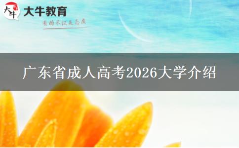 广东省成人高考2026大学介绍