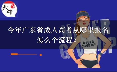 今年广东省成人高考从哪里报名 怎么个流程？
