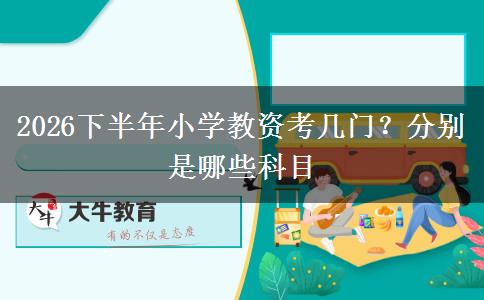 2026下半年小学教资考几门？分别是哪些科目