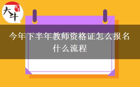 今年下半年教师资格证怎么报名 什么流程