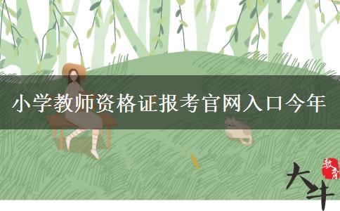 小学教师资格证报考官网入口今年