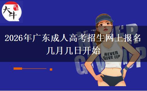 2026年广东成人高考招生网上报名 几月几日开始