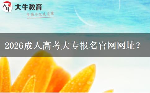 2026成人高考大专报名官网网址？