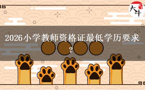 2026小学教师资格证最低学历要求？