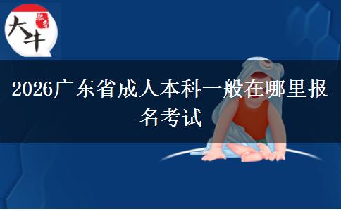 2026广东省成人本科一般在哪里报名考试