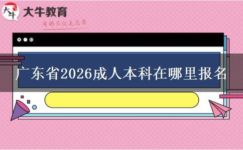 广东省2026成人本科在哪里报名