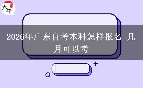 2026年广东自考本科怎样报名 几月可以考 2026年广东自考本科怎样报名 几月可以考