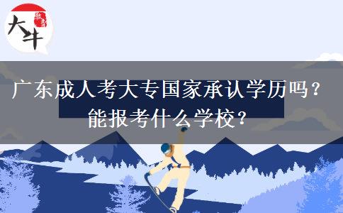 广东成人考大专国家承认学历吗？能报考什么学校？