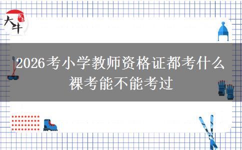 2026考小学教师资格证都考什么 裸考能不能考过