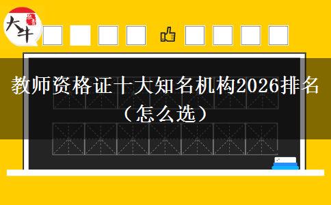 教师资格证十大知名机构2026排名（怎么选）