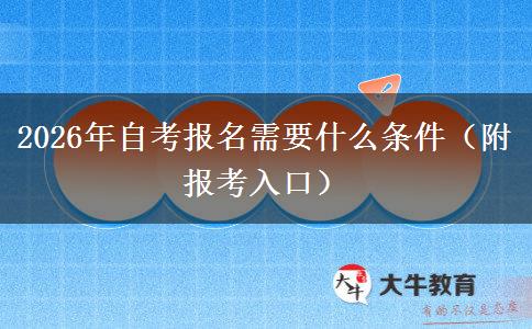 2026年自考报名需要什么条件（附报考入口）