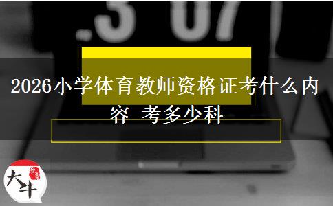 2026小学体育教师资格证考什么内容 考多少科