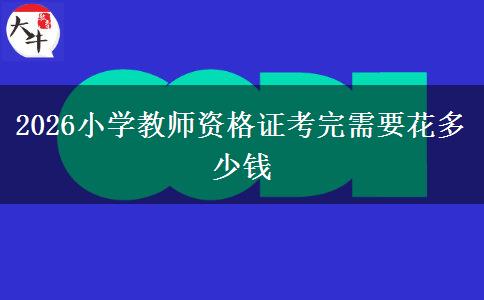 2026小学教师资格证考完需要花多少钱