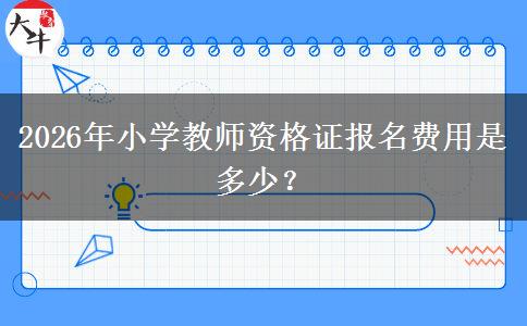 2026年小学教师资格证报名费用是多少？