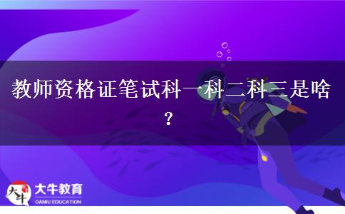 教师资格证笔试科一科二科三是啥？