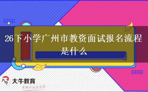 26下小学广州市教资面试报名流程是什么