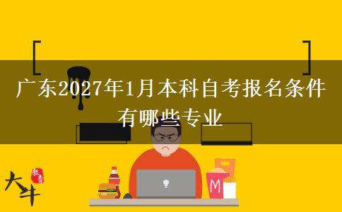 广东2027年1月本科自考报名条件有哪些专业