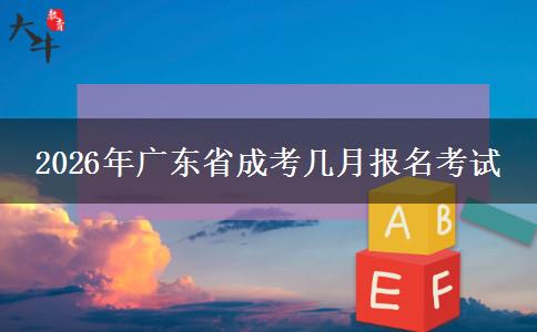 2026年广东省成考几月报名考试