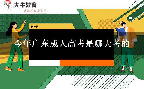 今年广东成人高考是哪天考的
