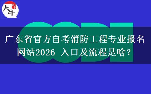 广东省官方自考消防工程专业报名网站2026 入口及流程是啥？
