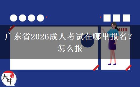 广东省2026成人考试在哪里报名？怎么报