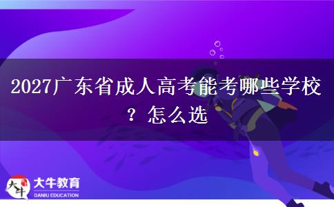 2027广东省成人高考能考哪些学校？怎么选