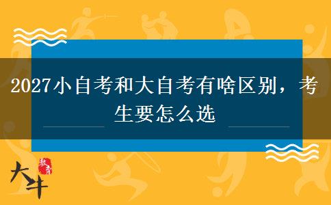 2027小自考和大自考有啥区别，考生要怎么选